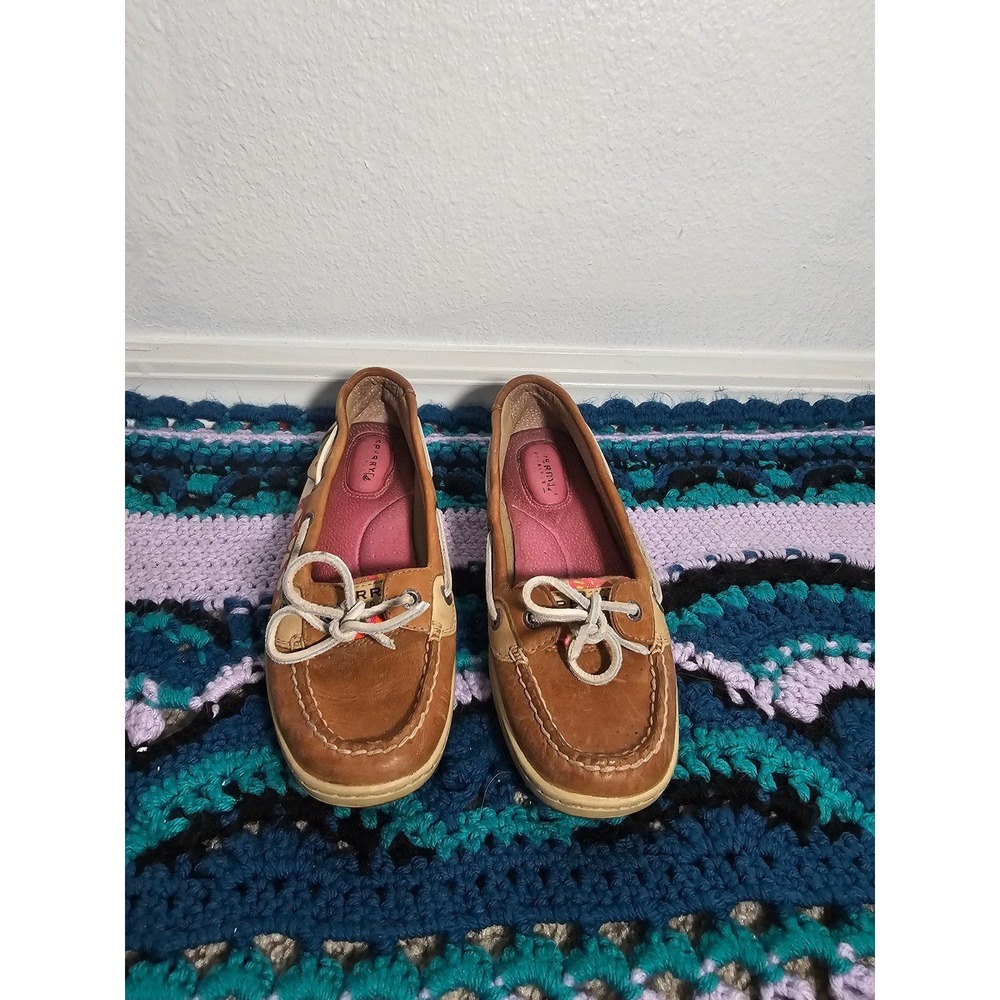 Sperry Top Sider Angelfish Colorful Floral Slip On Boat Shoes Women's Size 7
